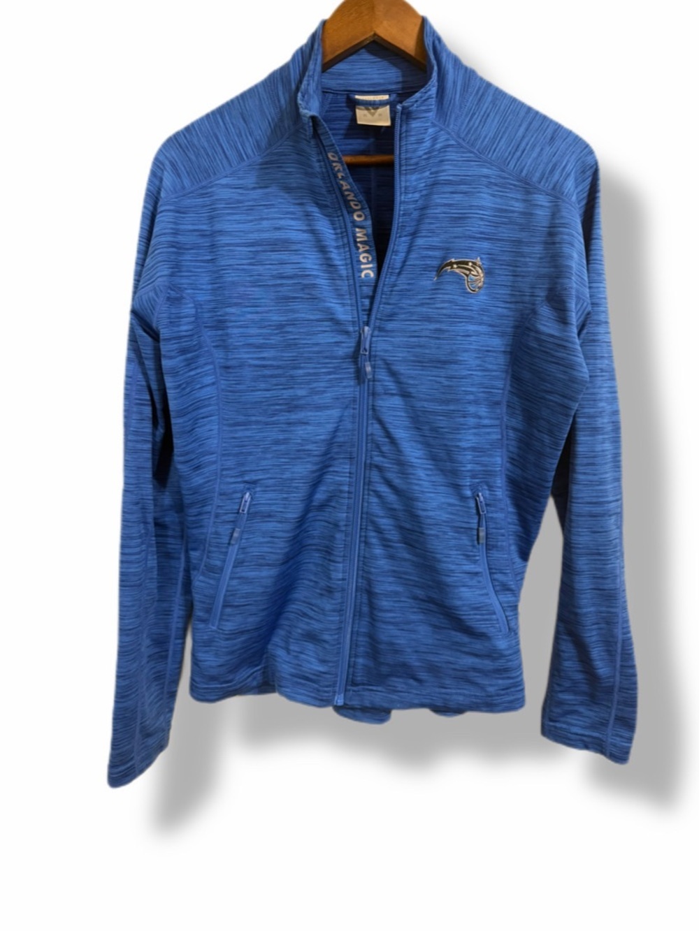 Orlando Magic Full Zip Athletic Jacket Blue Space Dye Zip Up Women’s Medium